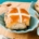 Image of hot cross buns on a plate