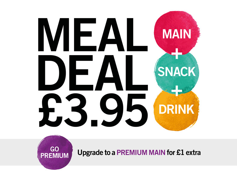 Graphic reads: Meal Deal - £3.95